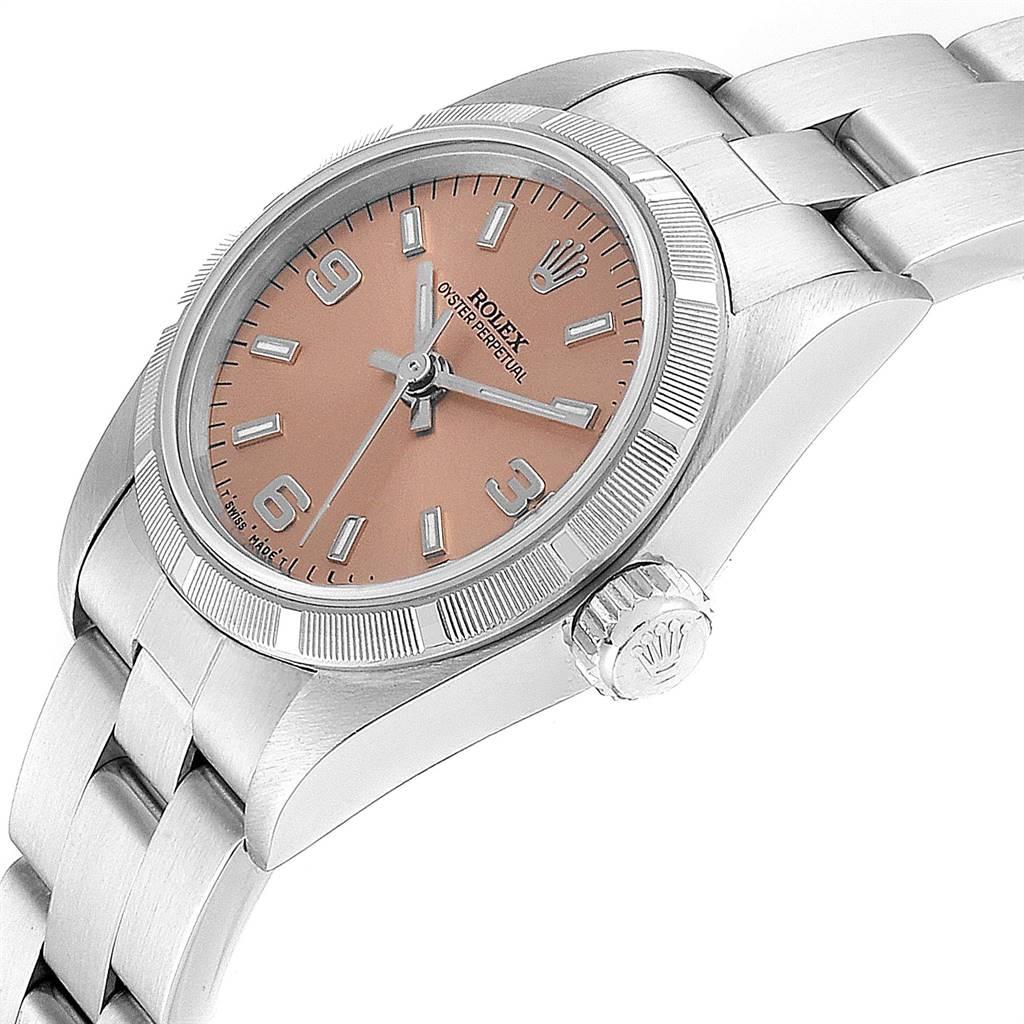 Rolex Oyster Perpetual Salmon Dial Oyster Bracelet Ladies Watch 67230 1