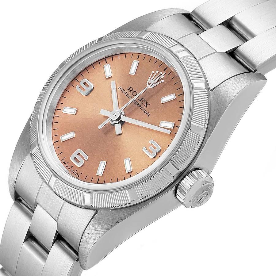 Rolex Oyster Perpetual Salmon Dial Steel Ladies Watch 76030 For Sale 1
