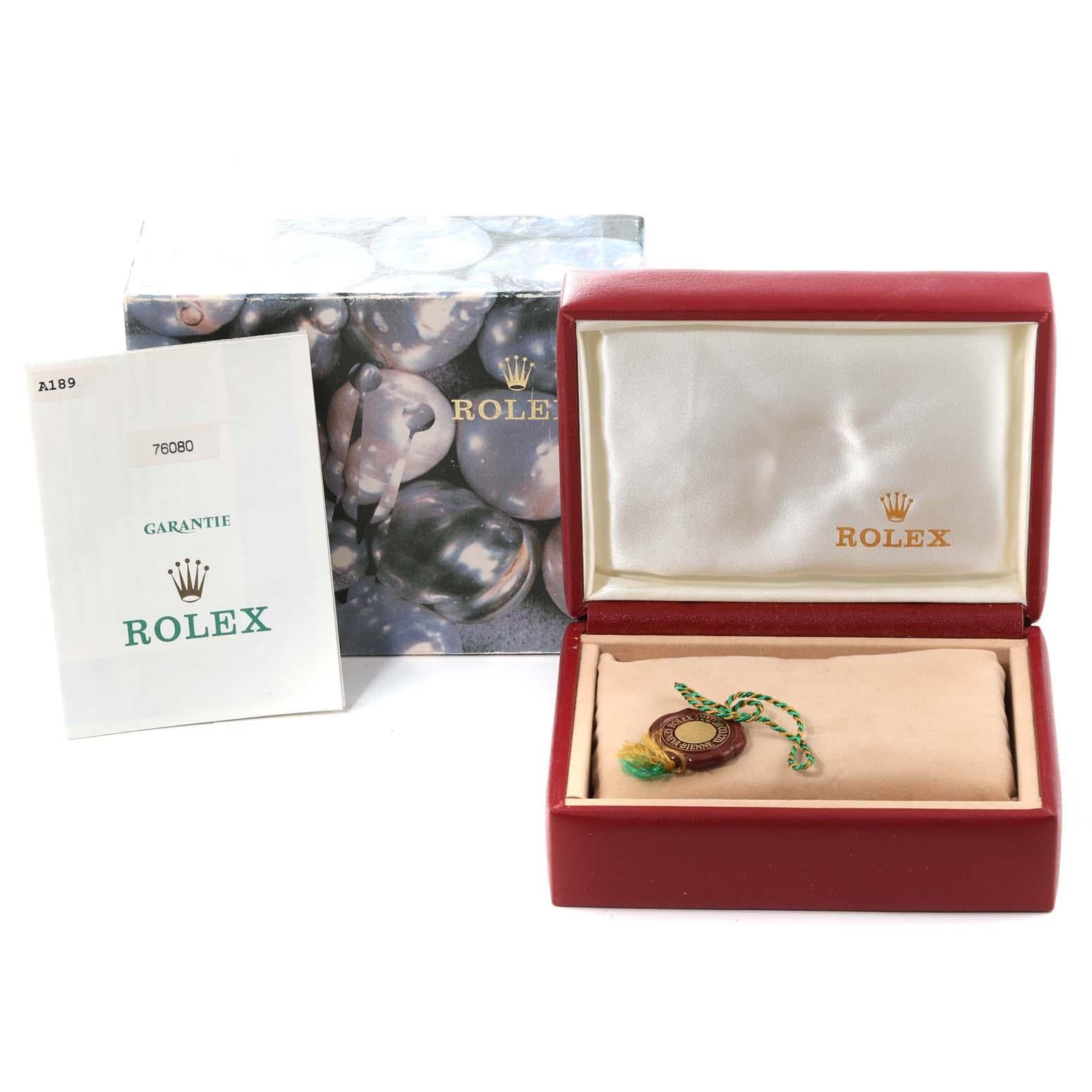 Rolex Oyster Perpetual Salmon Dial Steel Ladies Watch 76080 Box Papers 8