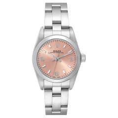 Rolex Oyster Perpetual Salmon Dial Steel Ladies Watch 76080 Box Papers