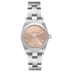 Rolex Oyster Perpetual Salmon Dial Steel Ladies Watch 76080 Box Papers