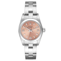 Rolex Oyster Perpetual Salmon Dial Steel Ladies Watch 76080