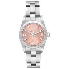 Rolex Oyster Perpetual Salmon Dial Steel Ladies Watch 76080