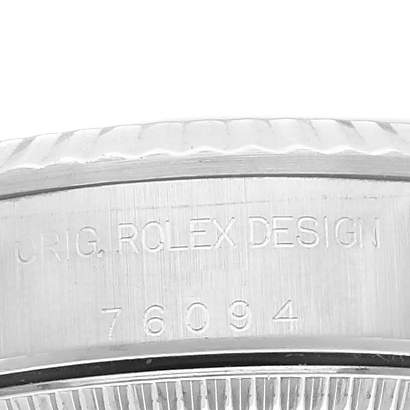 Rolex Oyster Perpetual Lachs Zifferblatt Stahl-Weißgold-Damenuhr 76094 im Angebot 3