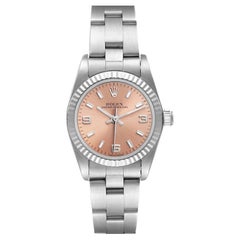 Rolex Oyster Perpetual Lachs Zifferblatt Stahl-Weißgold-Damenuhr 76094