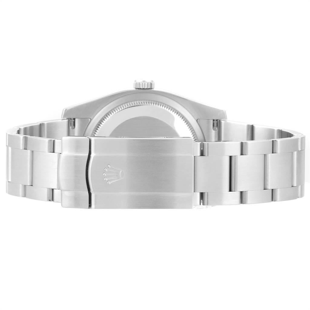 Rolex Oyster Perpetual Silver Blue Concentric Dial Unisex Watch 116000 For Sale 1