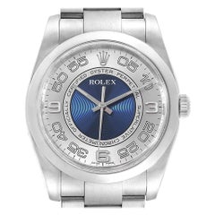 Rolex Oyster Perpetual Montre unisexe à cadran concentrique bleu et argenté 116000
