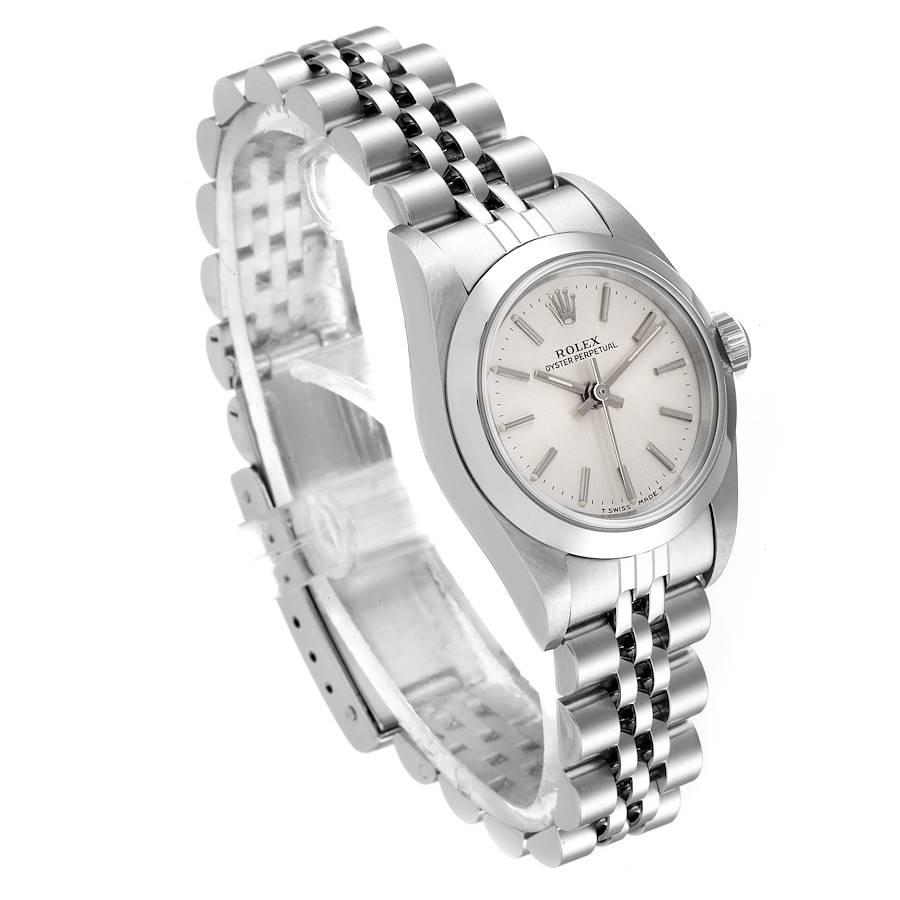 Rolex Oyster Perpetual Silver Dial Steel Ladies Watch 67180 For Sale 1