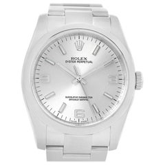 Rolex Oyster Perpetual Silver Dial Steel Men's Watch 116000 Box Papers