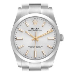 Rolex Oyster Perpetual Silver Dial Steel Mens Watch 124200 Unworn