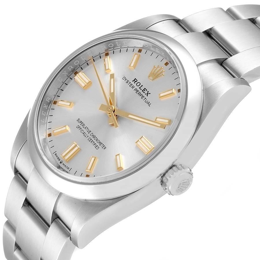 Rolex Oyster Perpetual Silver Dial Steel Mens Watch 126000 Unworn In Excellent Condition For Sale In Atlanta, GA
