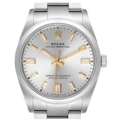 Rolex Oyster Perpetual Silver Dial Steel Mens Watch 126000 Unworn