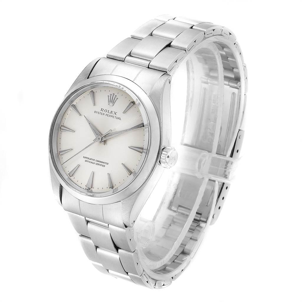 Rolex Oyster Perpetual Silver Dial Vintage Steel Men's Watch 1002 1