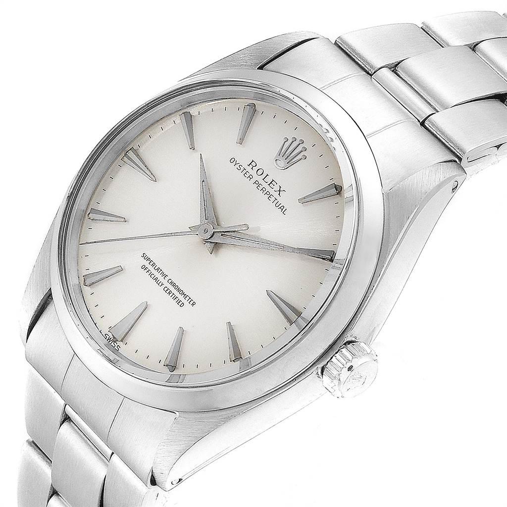 Rolex Oyster Perpetual Silver Dial Vintage Steel Men's Watch 1002 2