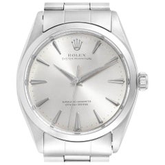 Rolex Oyster Perpetual Silver Dial Vintage Steel Men's Watch 1002
