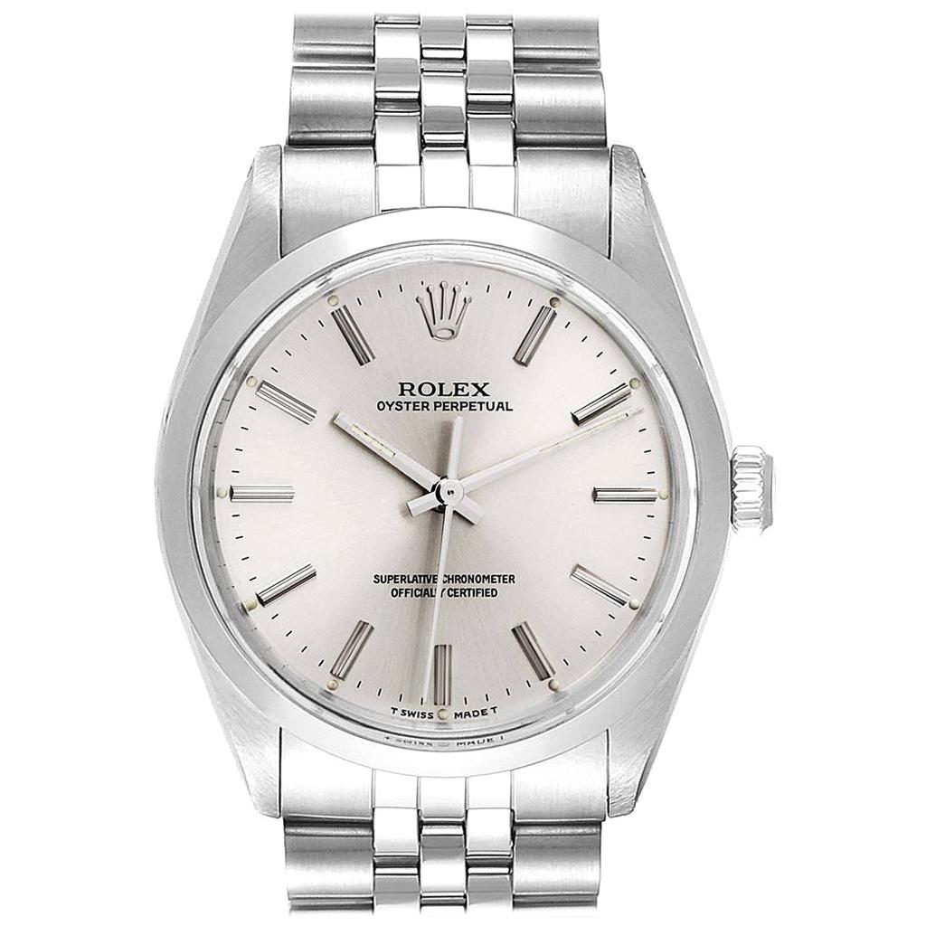 Rolex Oyster Perpetual Silver Dial Vintage Steel Men’s Watch 1002