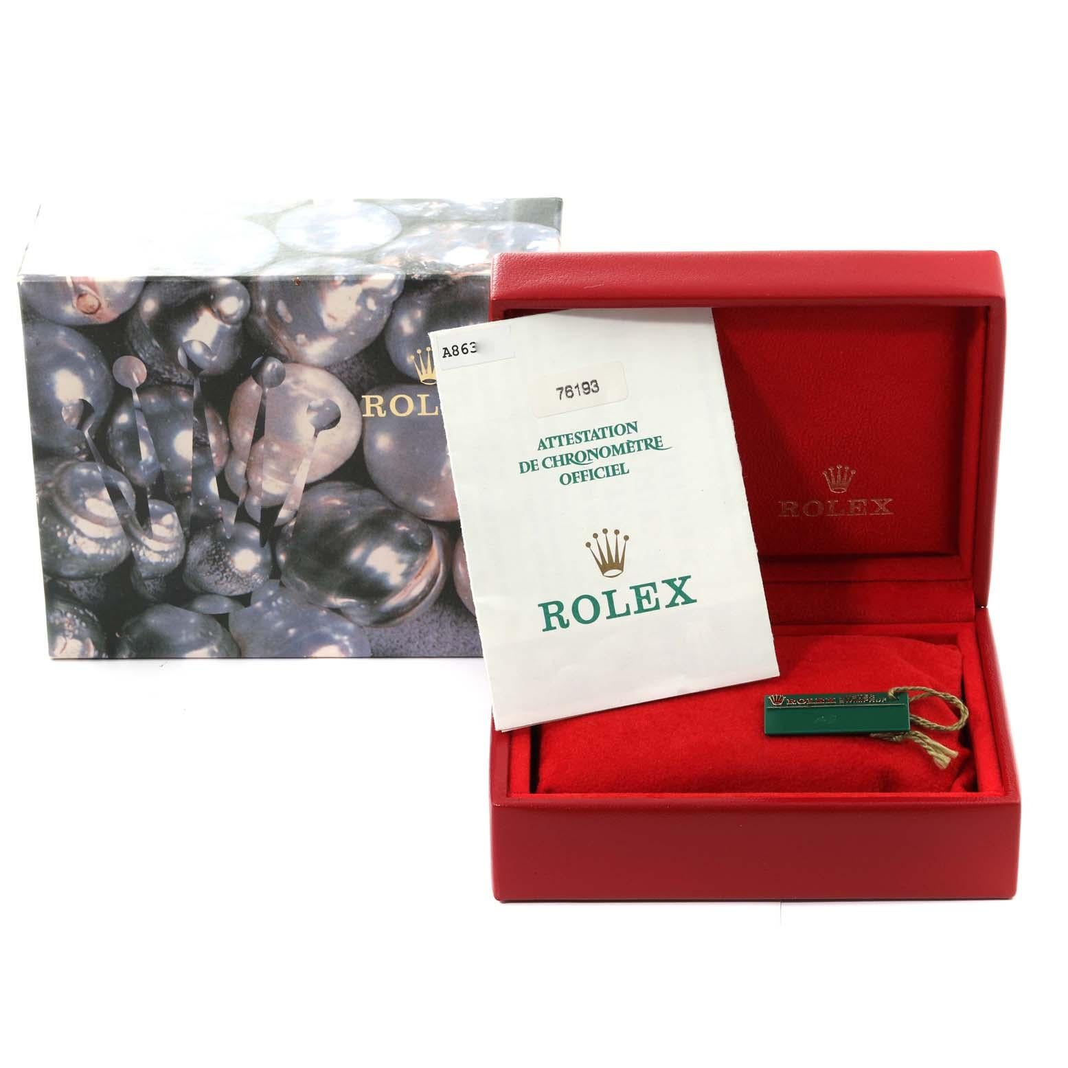 Rolex Oyster Perpetual Slate Zifferblatt Stahl Gelbgold Damenuhr 76193 Box Papier 8