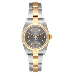 Rolex Oyster Perpetual Slate Dial Steel Yellow Gold Ladies Watch 76193