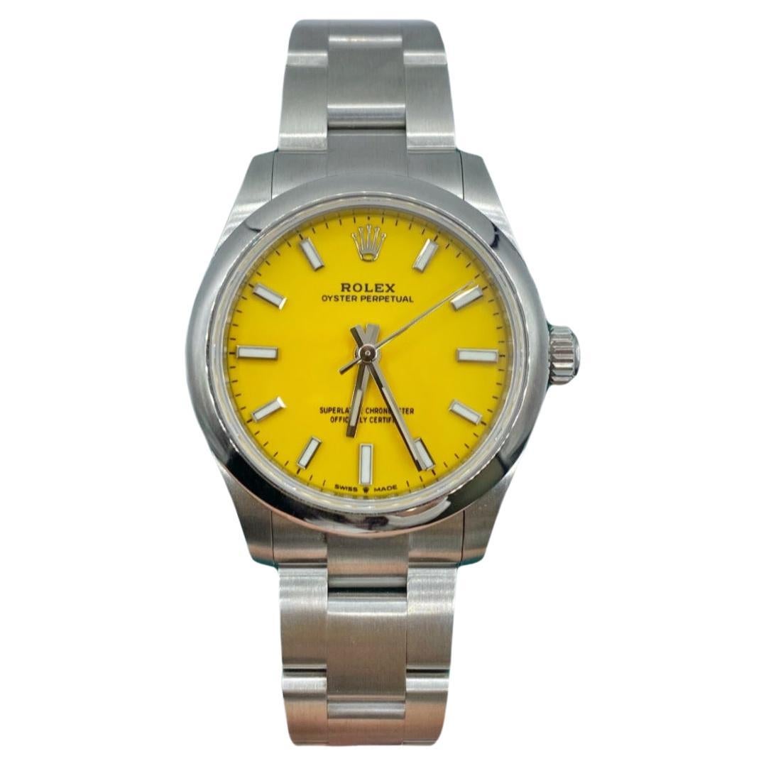 Rolex Oyster Perpetual, Stainless Steel, Yellow Dial, Ref# 277200