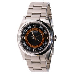 Rolex Oyster Perpetual Automatico in acciaio inossidabile Quadrante Nero Orologio Unisex