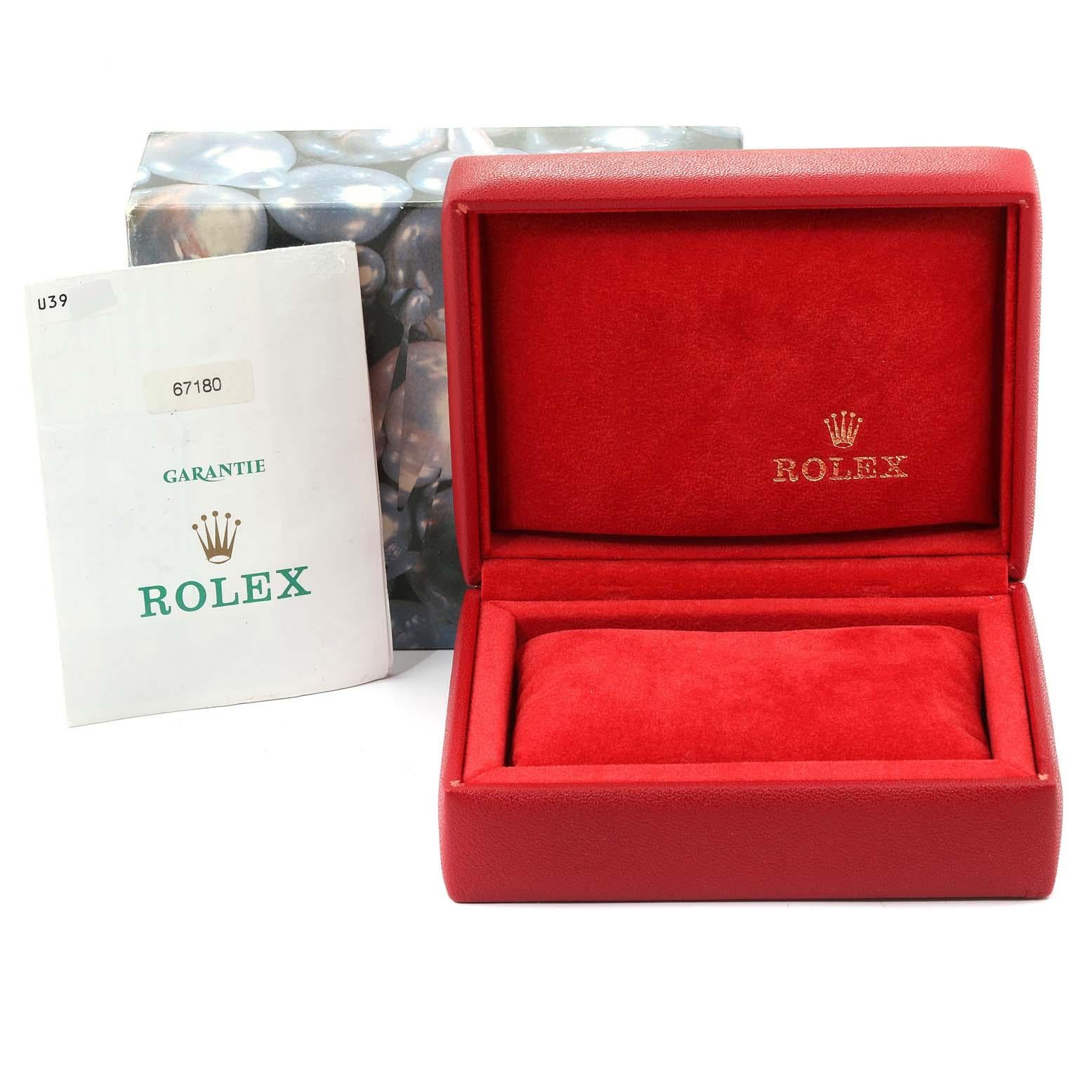 Rolex Oyster Perpetual Steel Black Dial Ladies Watch 67180 Box Papers 7