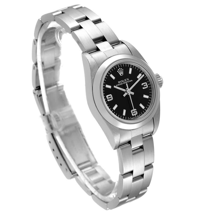 ladies rolex oyster perpetual black face