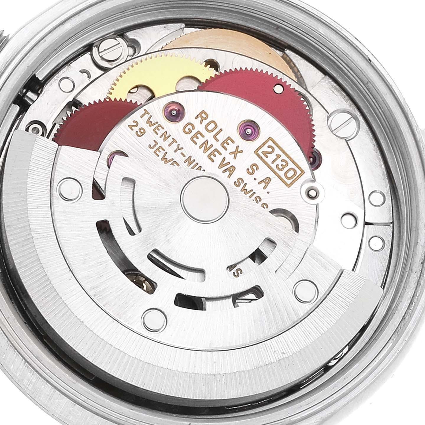 Rolex Oyster Perpetual Steel Black Dial Ladies Watch 67180 en vente 4