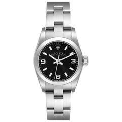 Rolex Oyster Perpetual Steel Black Dial Ladies Watch 67180