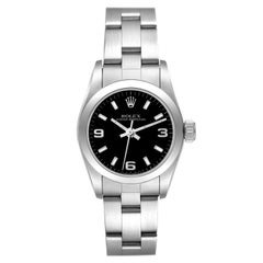 Vintage Rolex Oyster Perpetual Steel Black Dial Ladies Watch 67180