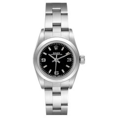 Rolex Oyster Perpetual Steel Black Dial Ladies Watch 67180