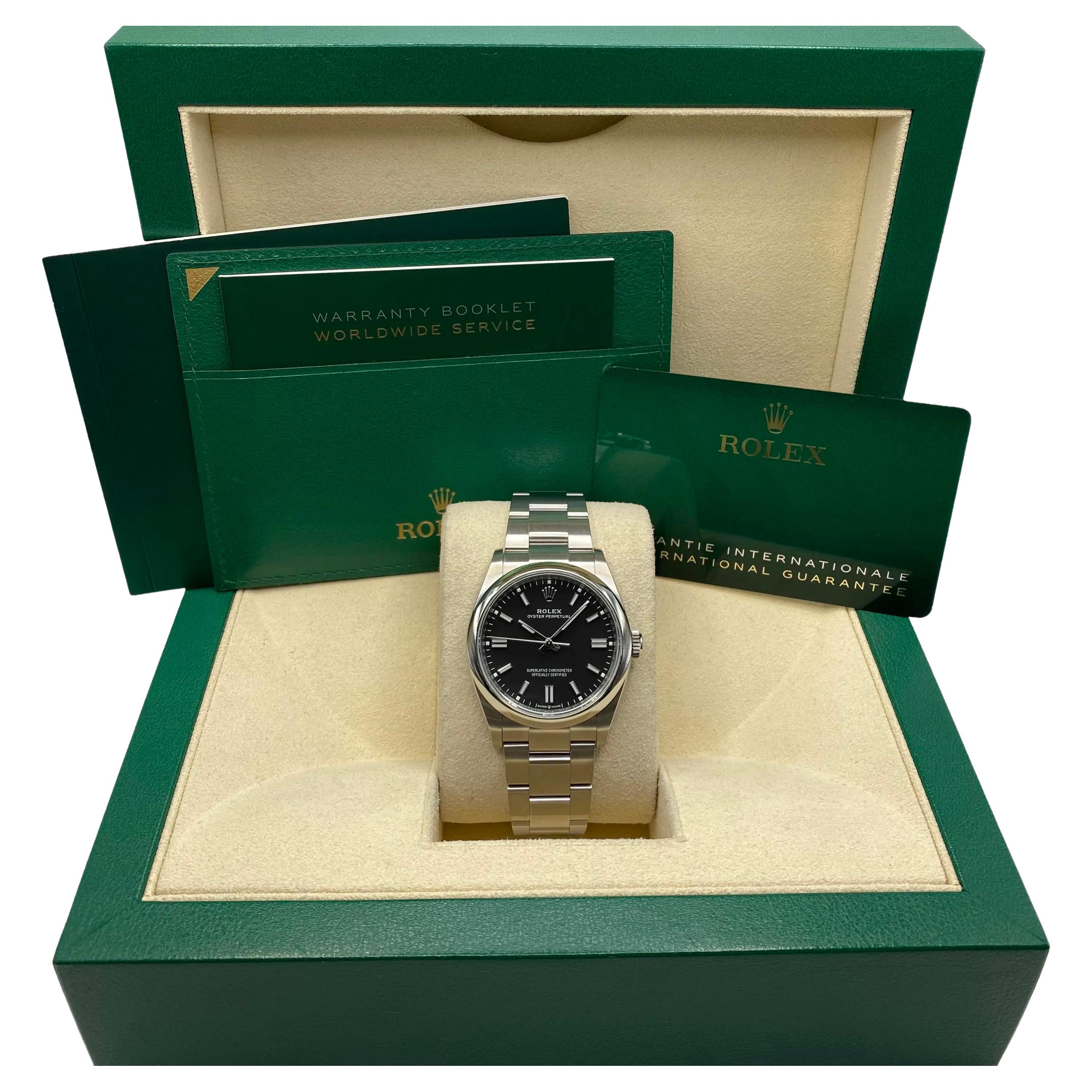 New 2025 Rolex Oyster Perpetual Steel Black Index Dial Automatic Watch 126000