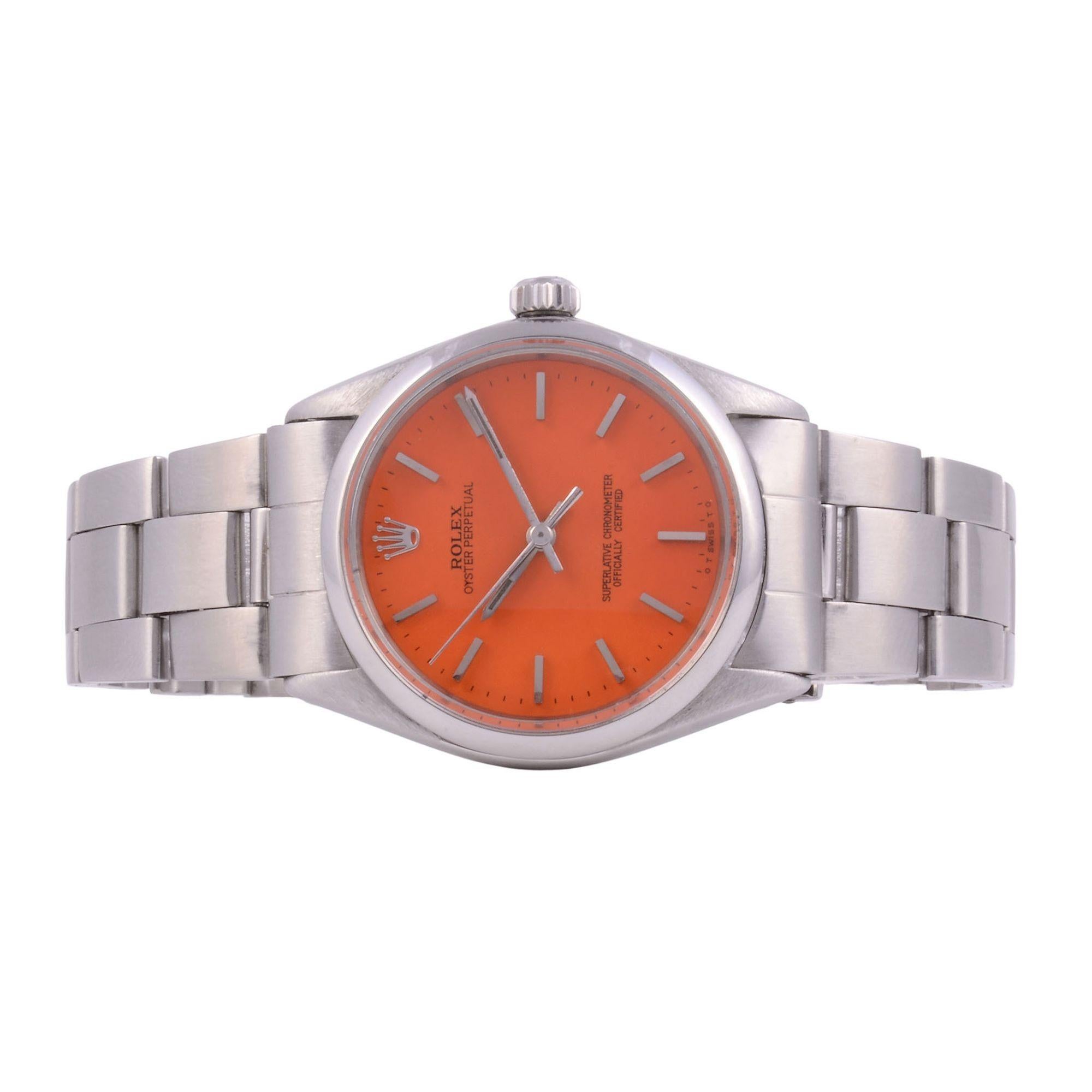 Rolex Oyster Perpetual Stahlarmband-Armbanduhr im Zustand „Hervorragend“ in Solvang, CA