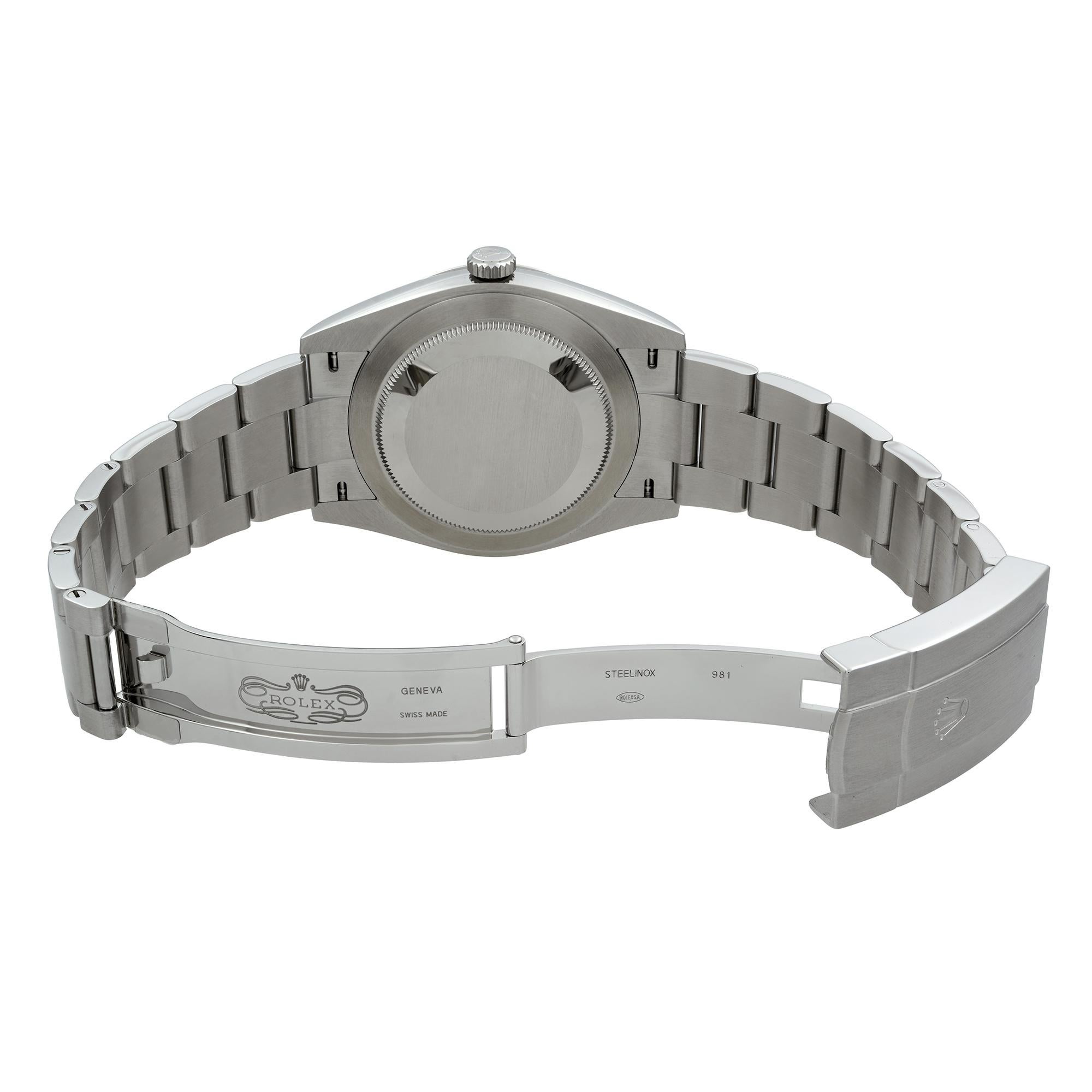 Unworn Rolex Oyster Perpetual Steel Custom Blue Turquoise Dial Watch 124300 For Sale 2