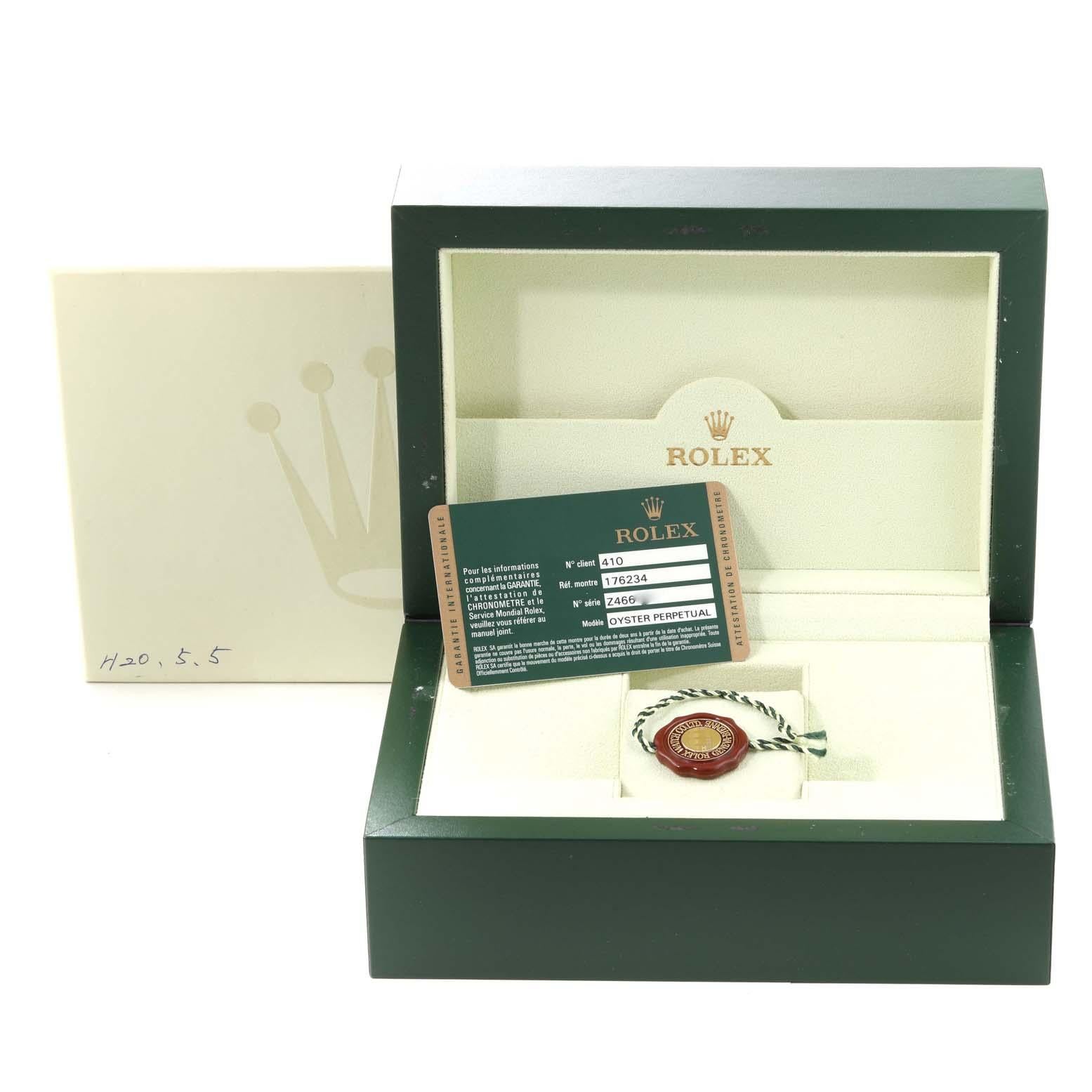Rolex Oyster Perpetual Steel White Gold Diamond Ladies Watch 176234 Box Card 6