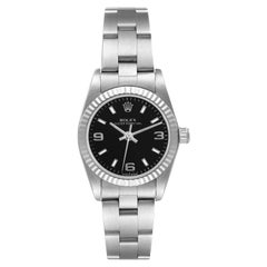 Rolex Oyster Perpetual Steel White Gold Ladies Watch 76094 Box Papers