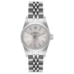 Rolex Oyster Perpetual Steel White Gold Silver Dial Ladies Watch 67194