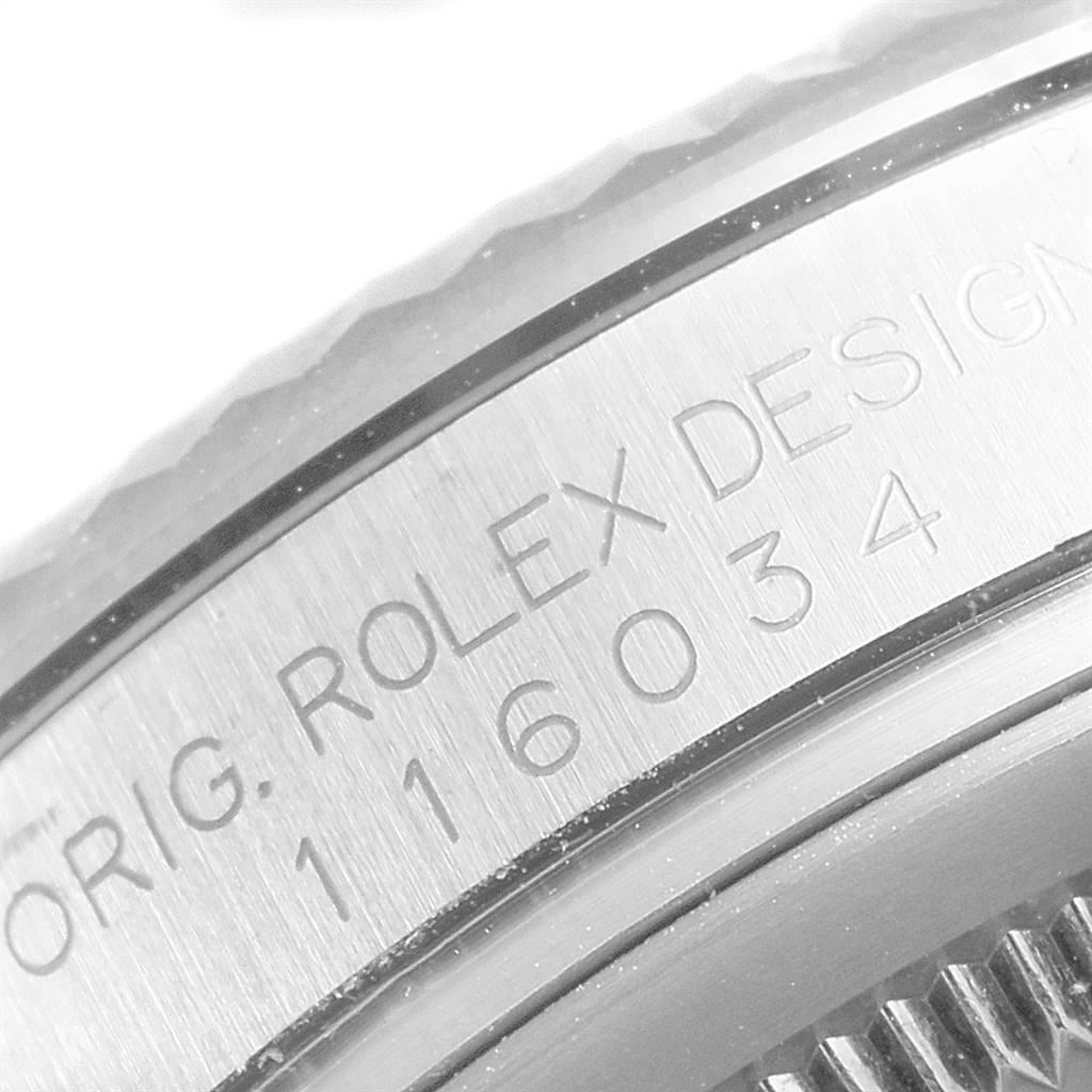 Rolex Oyster Perpetual Steel White Gold Silver Dial Men's Watch 116034 For Sale 4