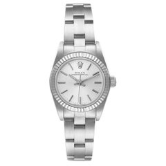 Rolex Oyster Perpetual Steel White Gold Silver Dial Watch 76094