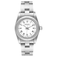 Rolex Oyster Perpetual Steel White Gold White Dial Ladies Watch 76094