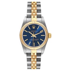 Rolex Oyster Perpetual Steel Yellow Gold Blue Dial Ladies Watch 76193
