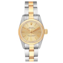 Rolex Oyster Perpetual Steel Yellow Gold Champagne Dial Ladies Watch 67193