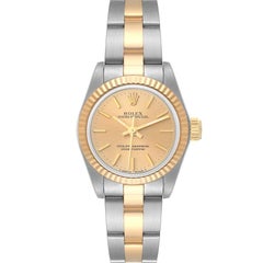 Rolex Oyster Perpetual Steel Yellow Gold Champagne Dial Ladies Watch 67193