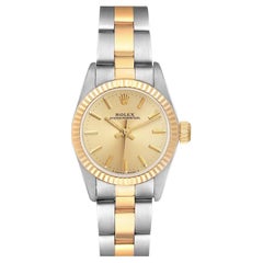 Rolex Oyster Perpetual Steel Yellow Gold Champagne Dial Ladies Watch 67193