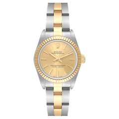 Rolex Oyster Perpetual Steel Yellow Gold Champagne Dial Ladies Watch 76193