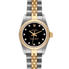 Rolex Oyster Perpetual Steel Yellow Gold Diamond Dial Ladies Watch 76193