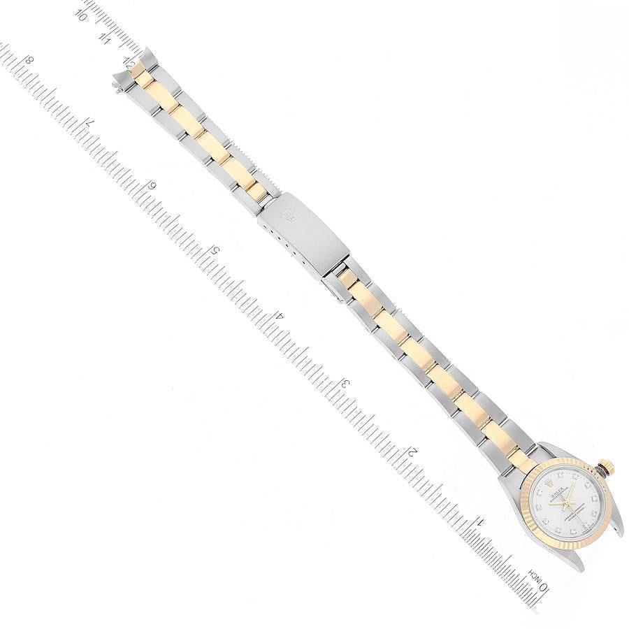Rolex Oyster Perpetual Steel Yellow Gold Diamond Ladies Watch 76193 For Sale 3