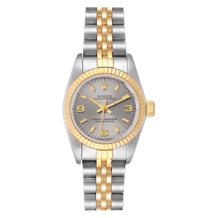 Rolex Oyster Perpetual Steel Yellow Gold Fluted Bezel Ladies Watch For Sale At 1stdibs Rolex Oyster Perpetual Steel Yellow Gold Fluted Bezel Ladies Watch For Sale At 1stdibs