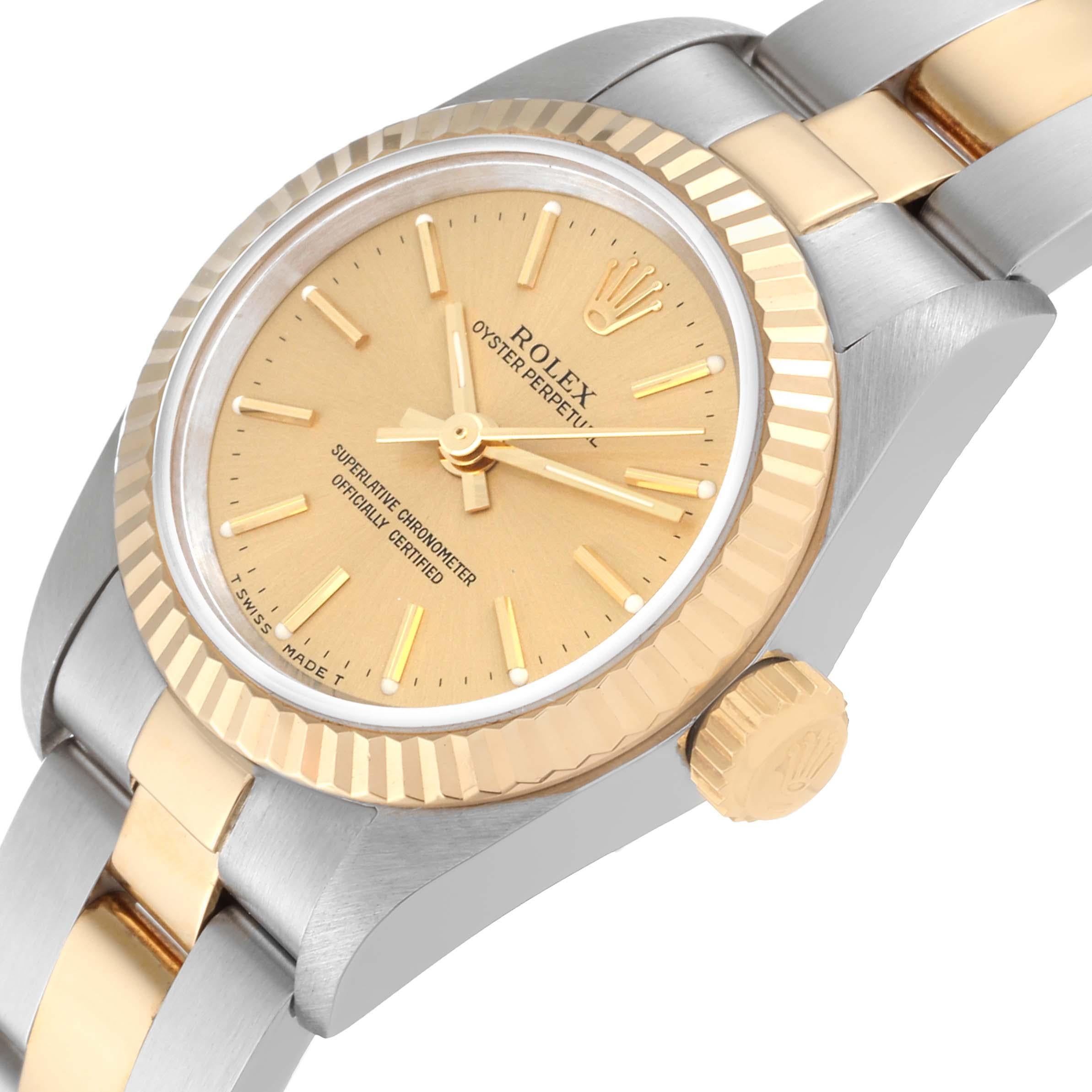 Rolex Oyster Perpetual Steel Yellow Gold Ladies Watch 67193 1