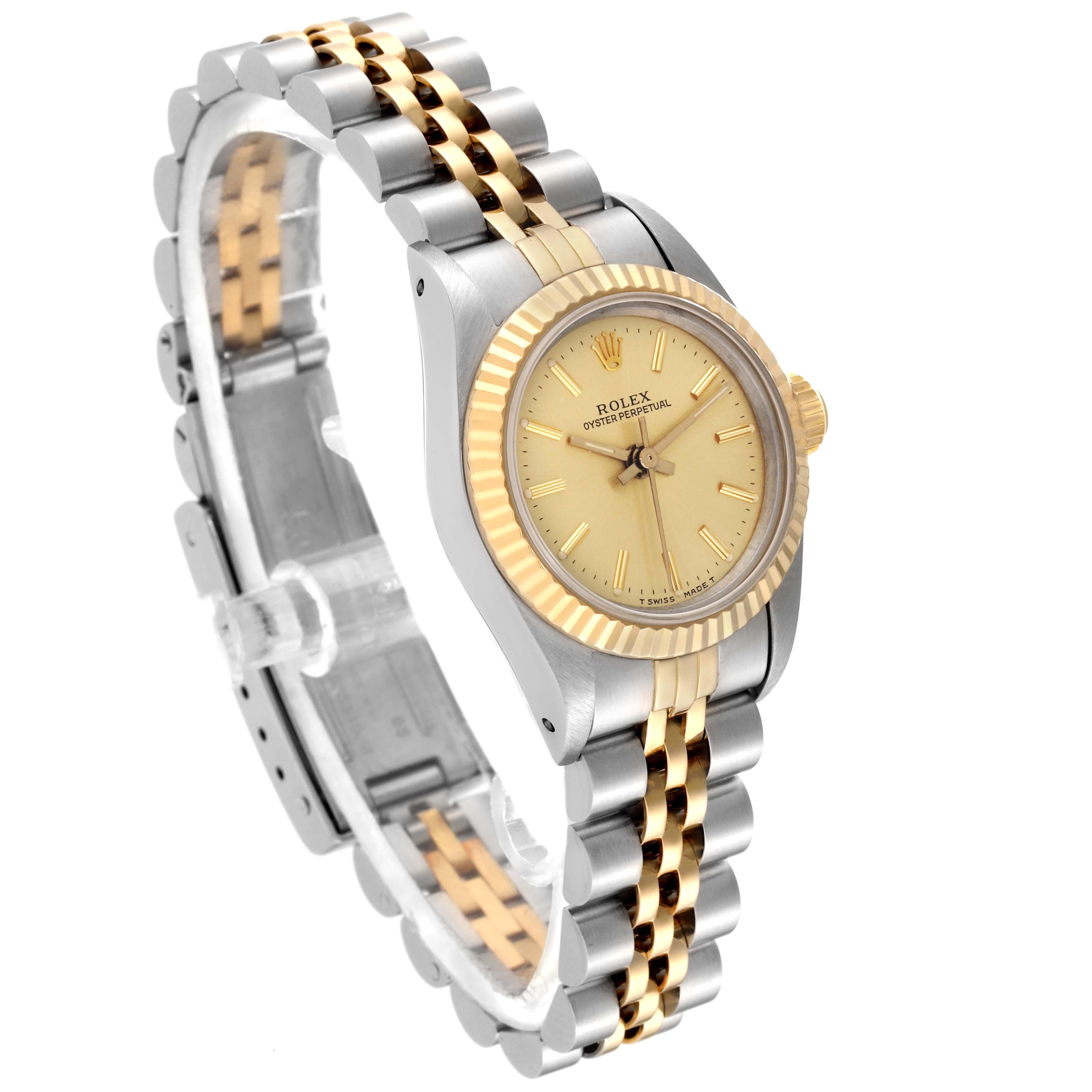Rolex Oyster Perpetual Steel Yellow Gold Ladies Watch 67193 Papers 3