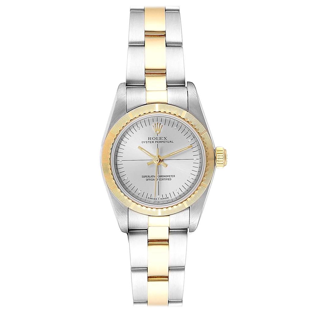 Rolex Oyster Perpetual Steel Yellow Gold Ladies Watch 76243 Box Papers
